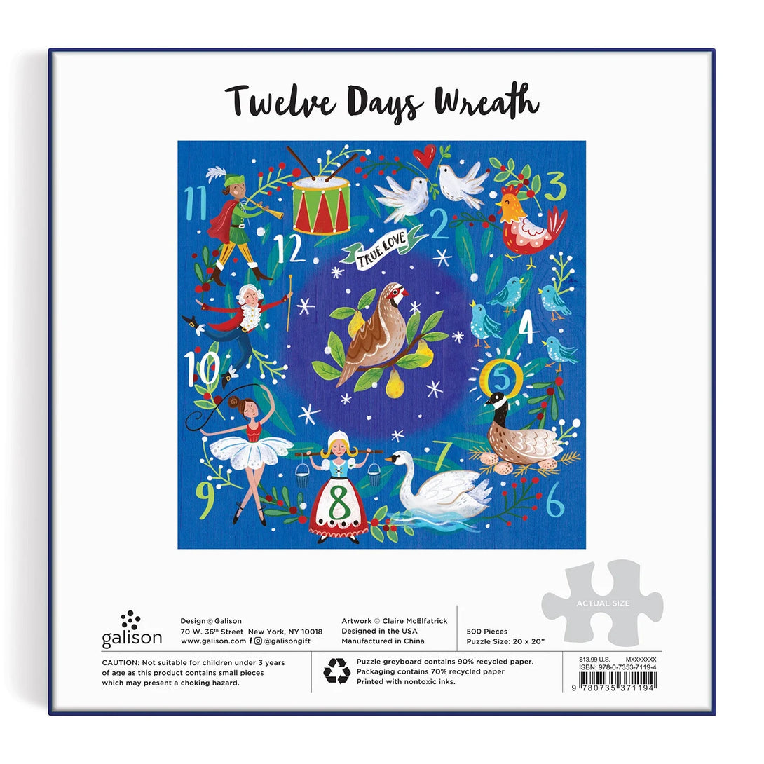 12 Days Wreath 500 Piece Puzzle - The Missing Piece Company