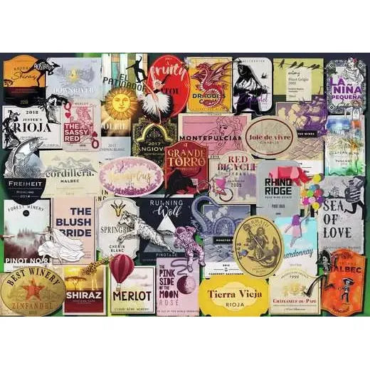 Wine Labels 1000 PC Puzzle - The Missing Piece Company