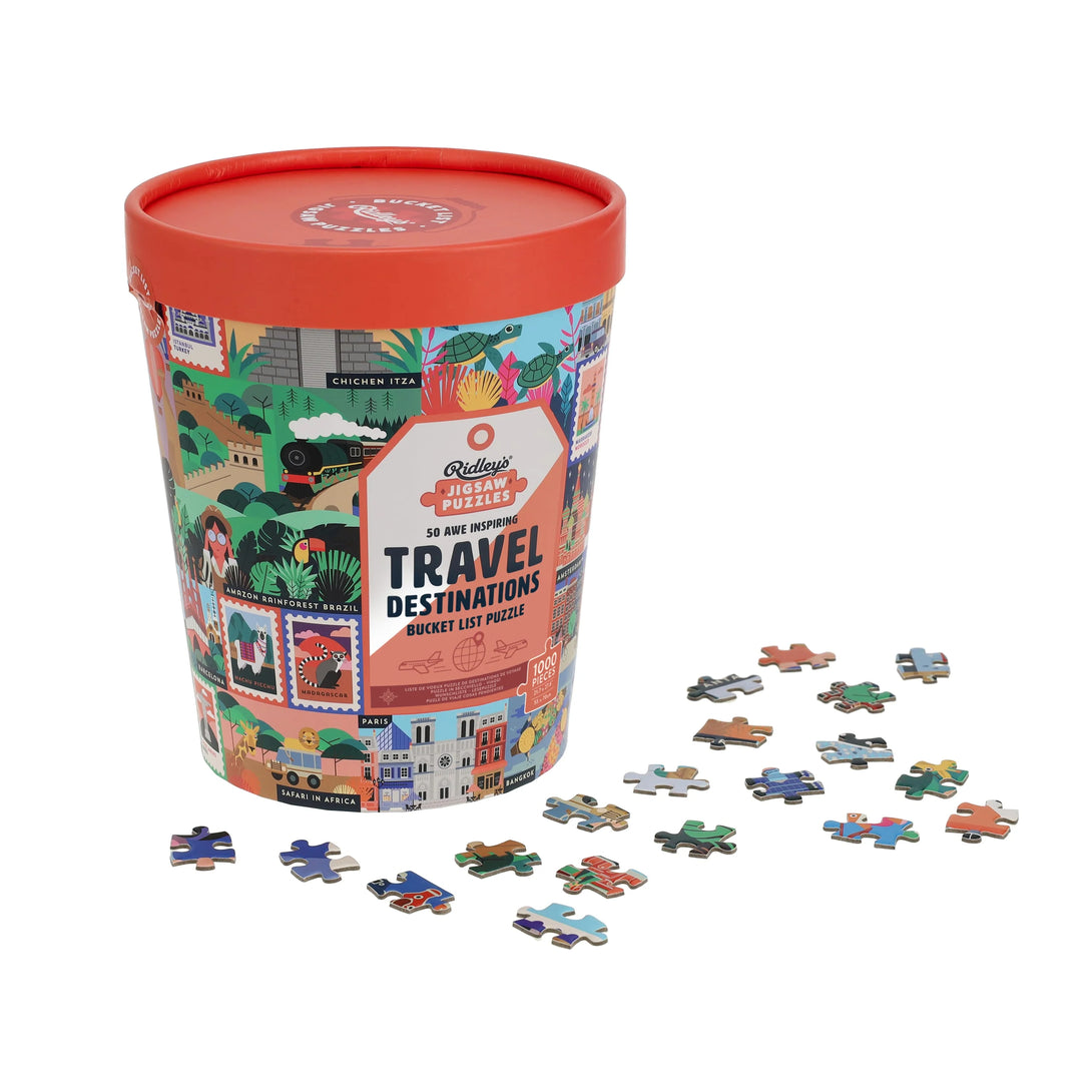 50 Awe-Inspiring Travel Destinations Bucket List 1000-Piece Puzzle - The Missing Piece Company