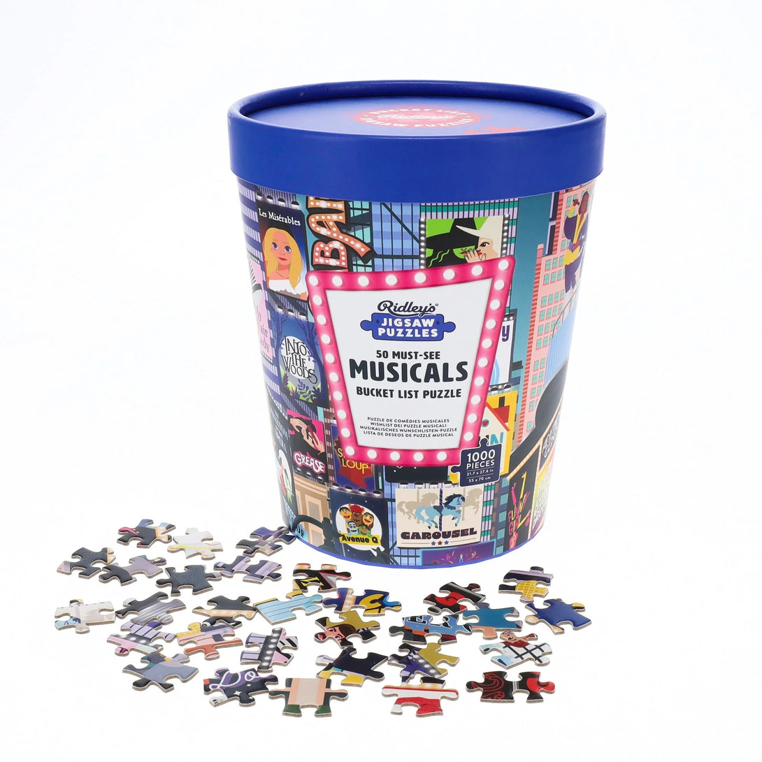 50 Must-See Musicals Bucket List 1000-Piece Puzzle - The Missing Piece Company