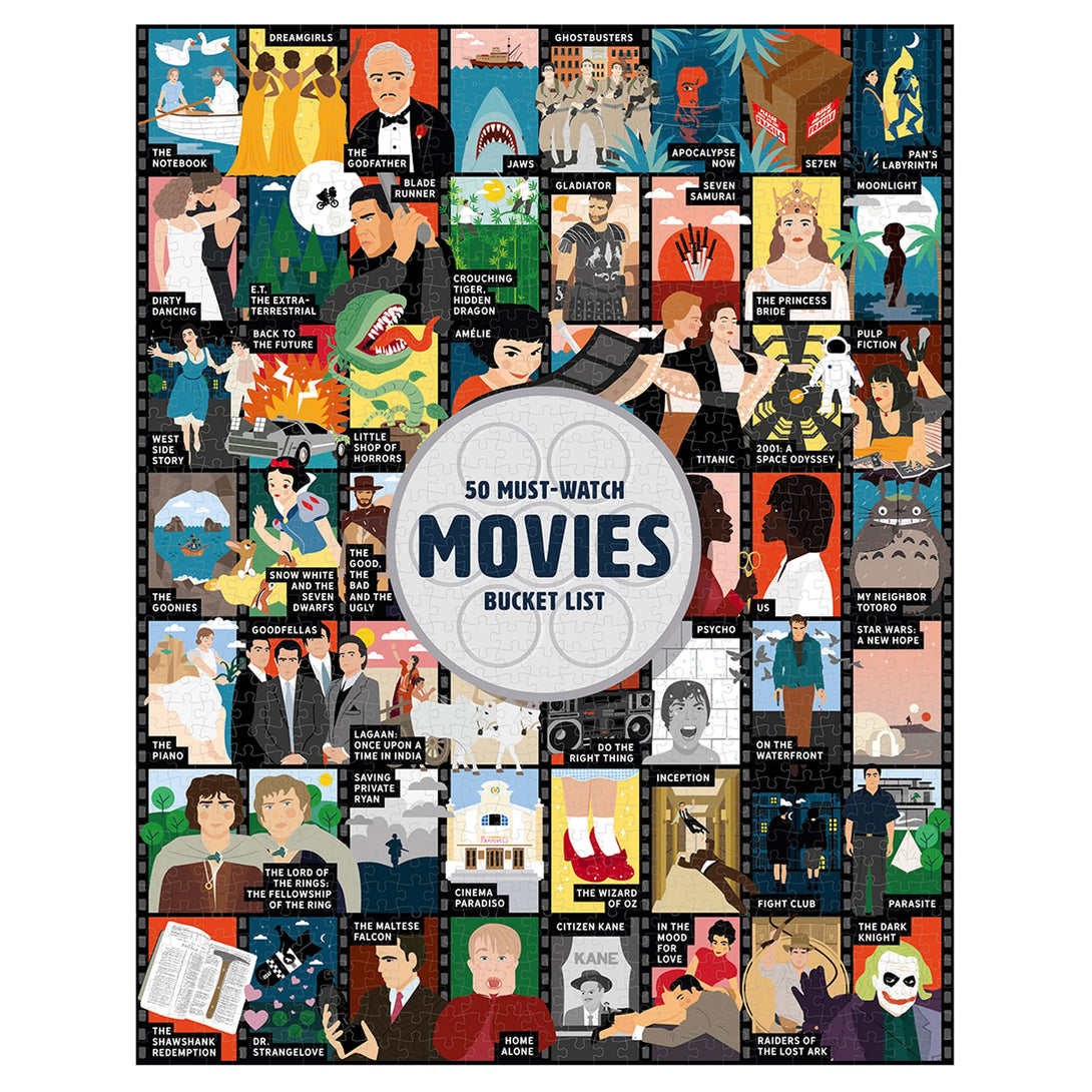 50 Must-Watch Movies Bucket List 1000-Piece Puzzle - The Missing Piece Company