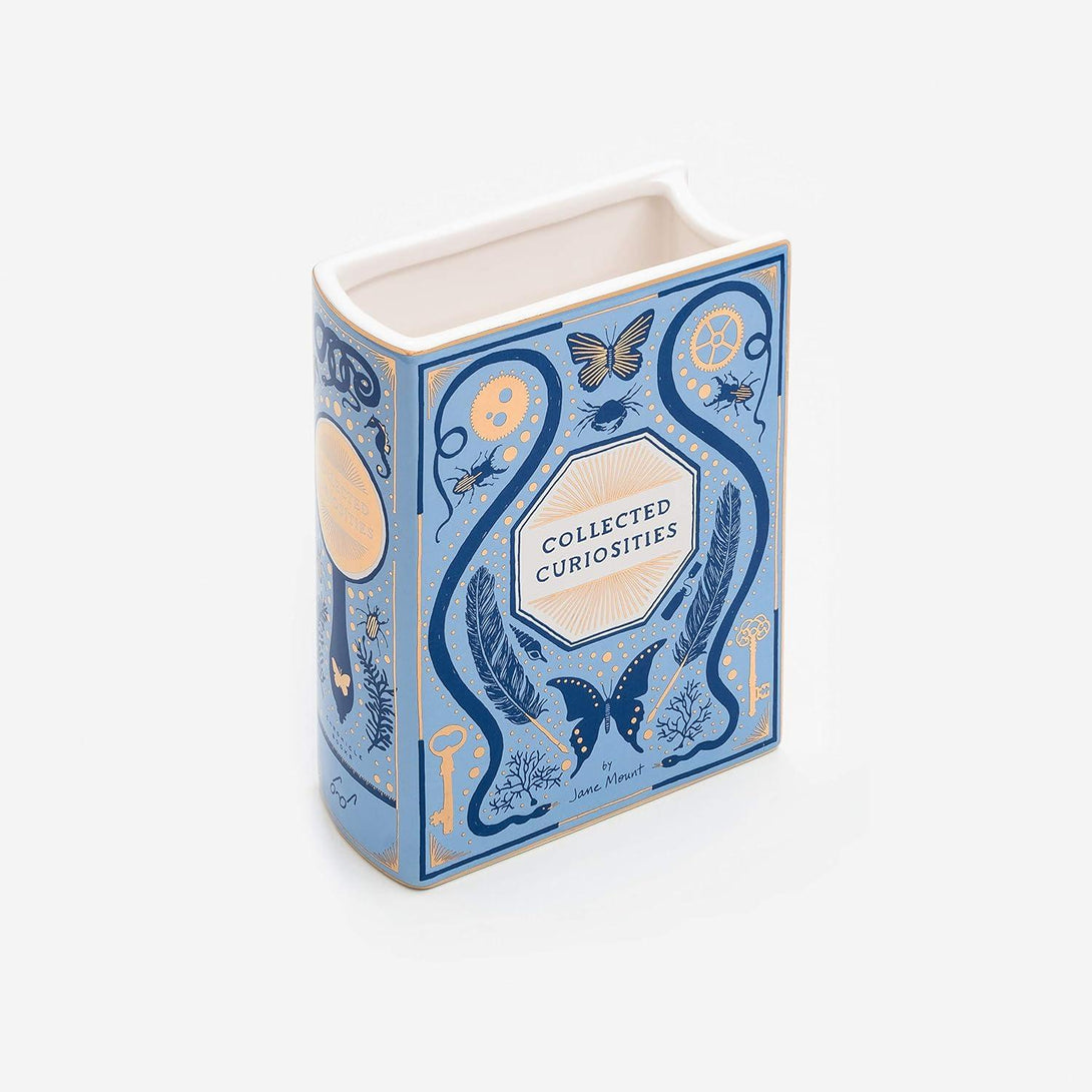 Bibliophile Ceramic Vase: Collected Curiosities Illustrated by Jane Mount: (Flower Vase, Desk Vase, Desk Décor) - The Missing Piece Company