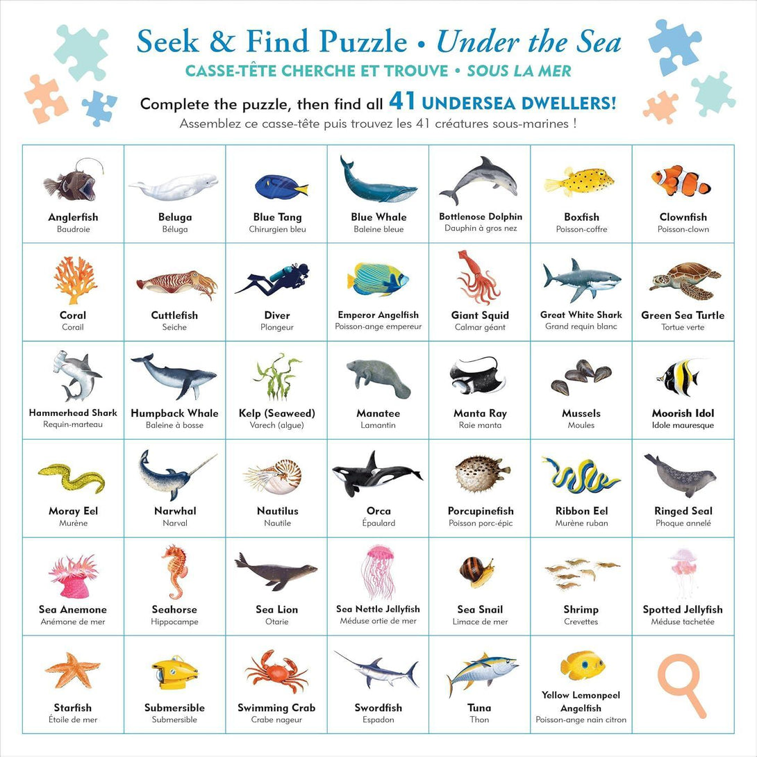Under the Sea Seek & Find 100-Piece Jigsaw Puzzle - The Missing Piece Company