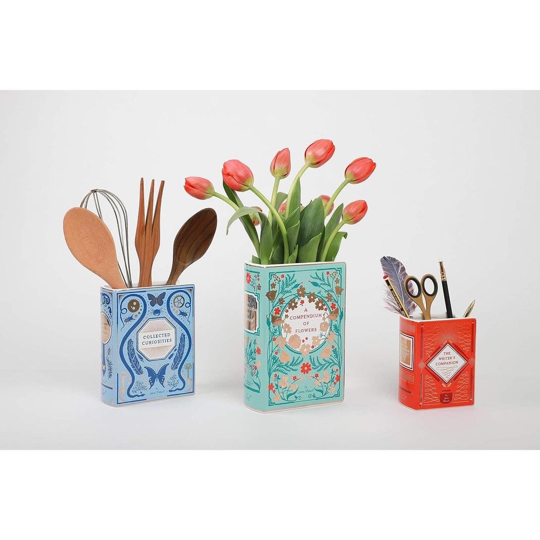 Bibliophile Ceramic Vase: A Compendium of Flowers: A Compendium of Flowers (Flower Vase, Ceramic Vase for Book Lovers, Gift Idea for Book Lovers) - The Missing Piece Company