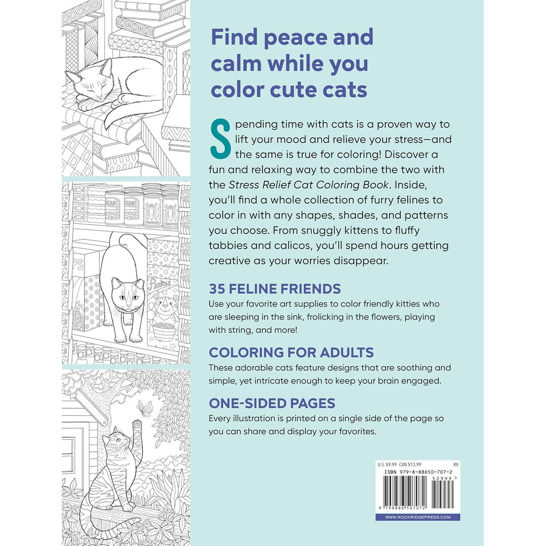 Stress Relief Cat Coloring Book: Calming and Adorable Designs for Adults - The Missing Piece Company