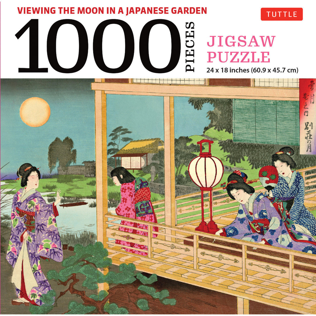 Viewing the Moon Japanese Garden- 1000 Piece Jigsaw Puzzle: Finished Size 24 X 18 Inches (61 X 46 CM) - The Missing Piece Company