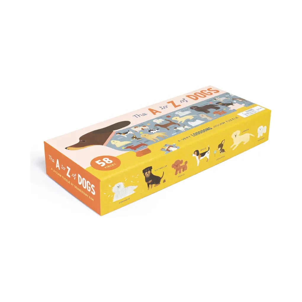 A to Z of Dogs 58 Piece Puzzle: A Very Looooong Jigsaw Puzzle - The Missing Piece Company