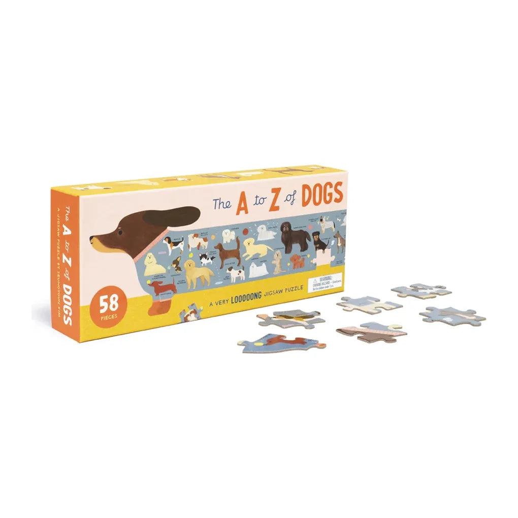 A to Z of Dogs 58 Piece Puzzle: A Very Looooong Jigsaw Puzzle - The Missing Piece Company