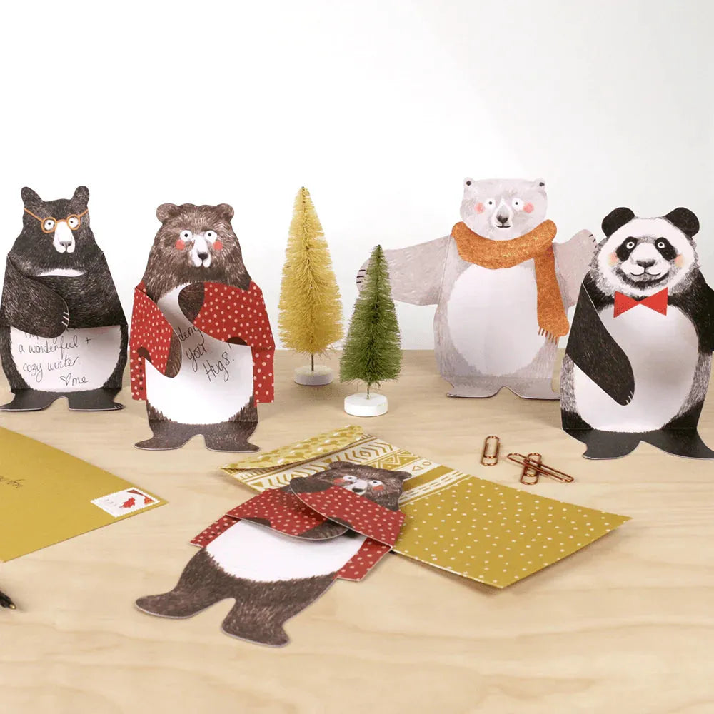 Bear Hugs Notecards: (Cute Notecards, Notecards for Friends, Artistic Notecards with Envelopes) - The Missing Piece Company