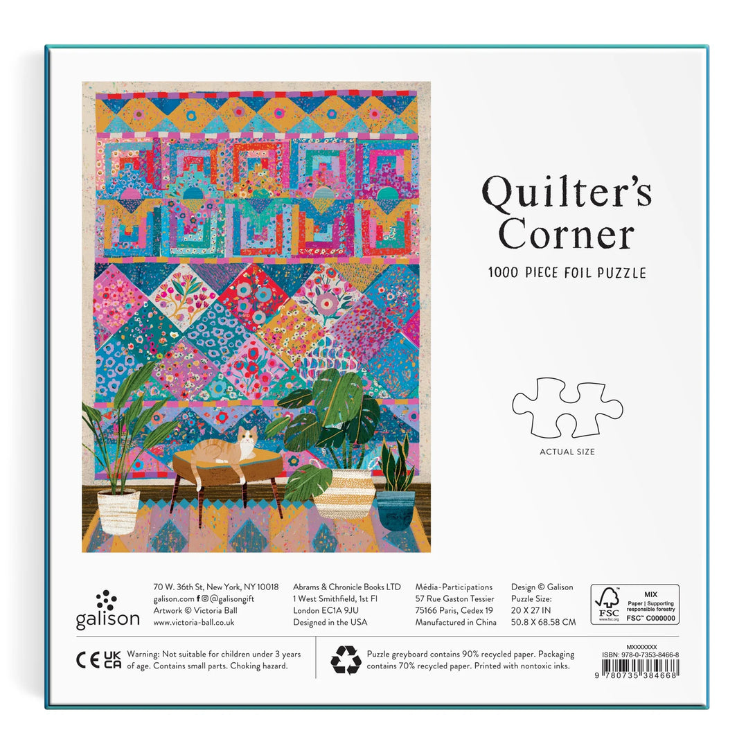 Victoria Ball Quilter's Corner 1000 Piece Foil Puzzle - The Missing Piece Company