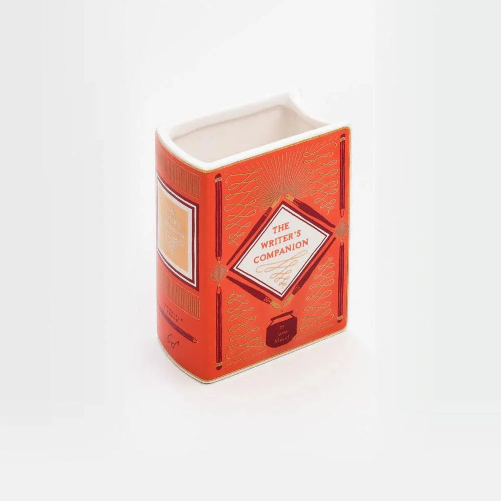 Bibliophile Ceramic Vase: The Writer's Companion: (Desk Vase, Vases for Décor, Small Vase for Desk) - The Missing Piece Company