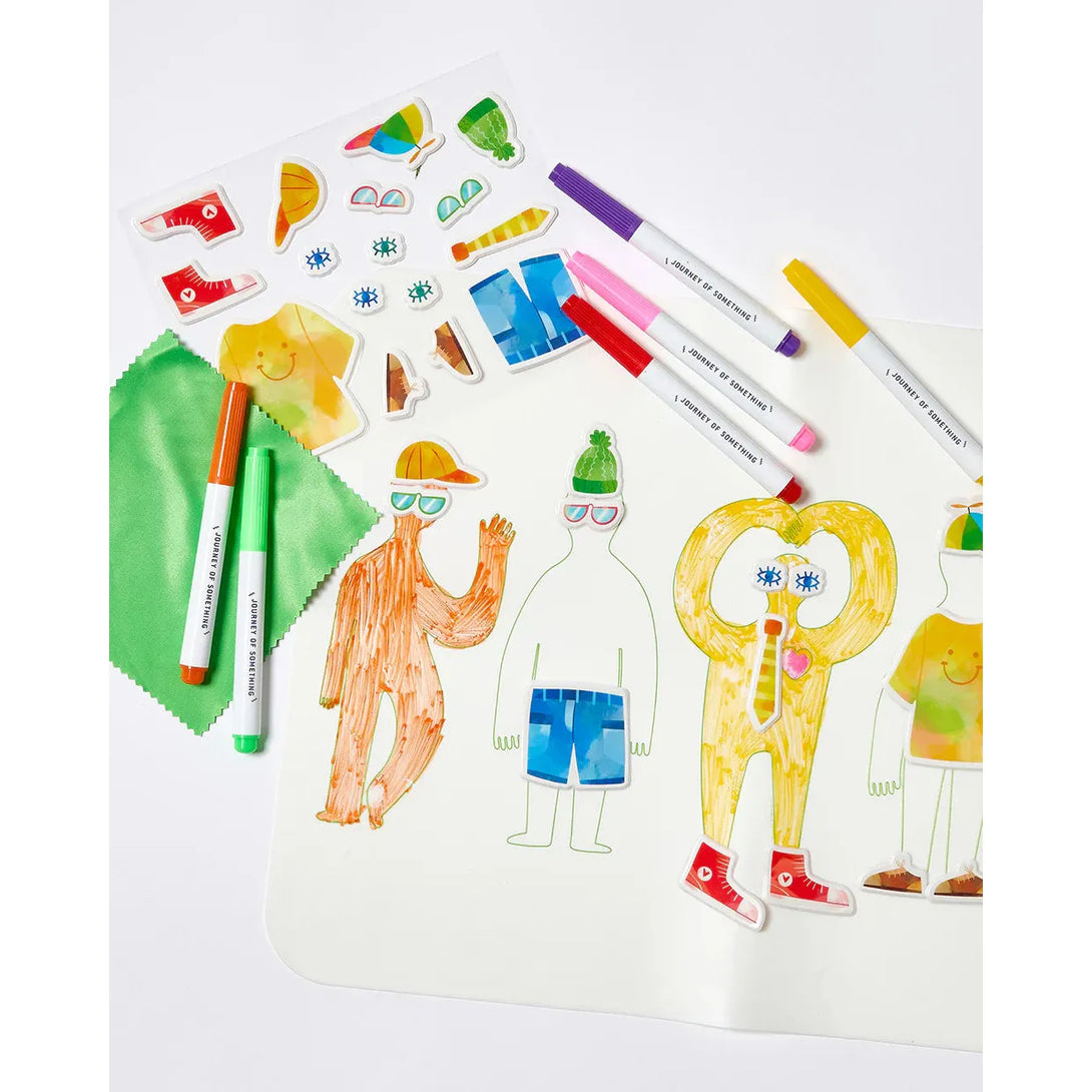 Friends Wipeable Coloring Mat for Kids - Travel-Friendly & Mess-Free Fun - The Missing Piece Company