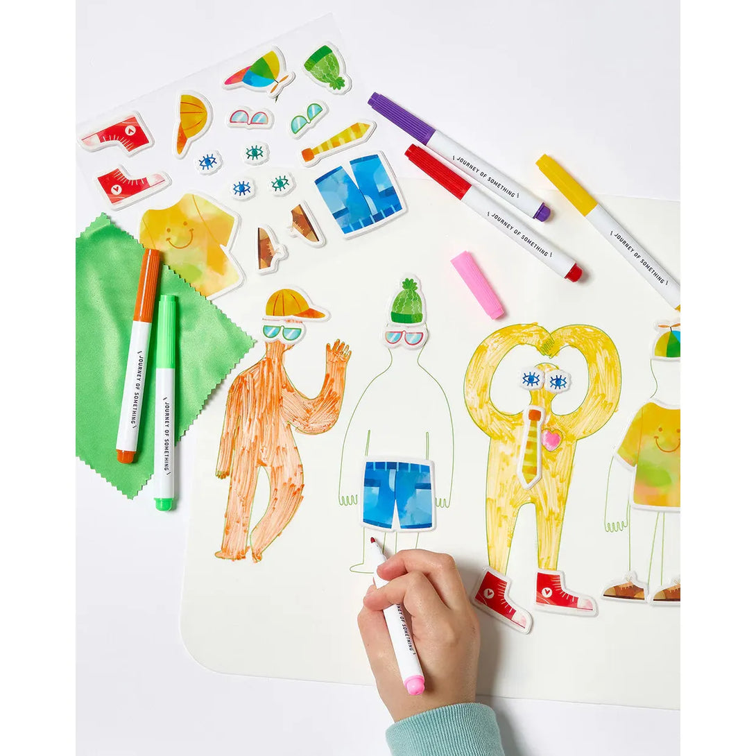 Friends Wipeable Coloring Mat for Kids - Travel-Friendly & Mess-Free Fun - The Missing Piece Company