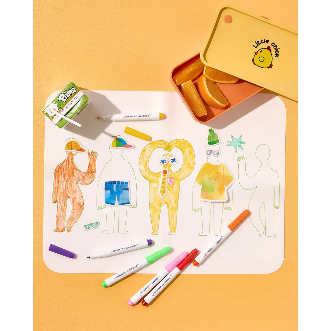 Friends Wipeable Coloring Mat for Kids - Travel-Friendly & Mess-Free Fun - The Missing Piece Company