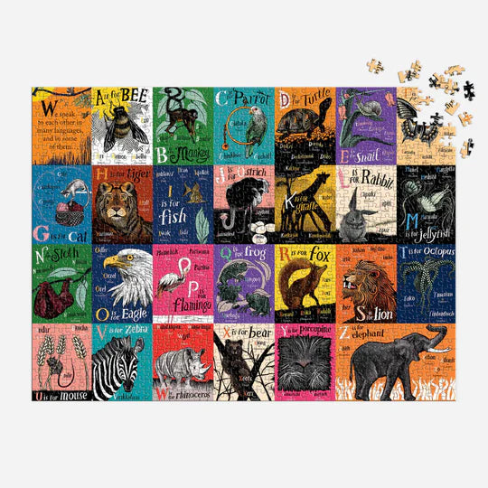 A is for Bee: An Alphabet in Translation 1000 Piece Family Puzzle - The Missing Piece Company