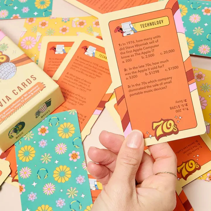 70s Trivia Card Game - Fun Adult Party Game - The Missing Piece Company
