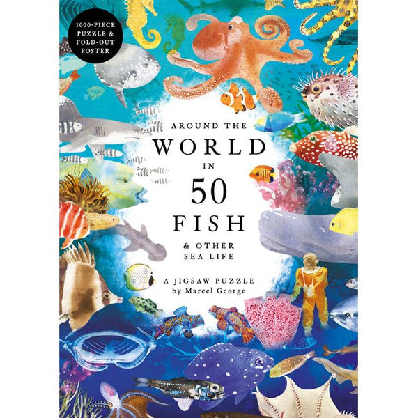 Around the World in 50 Fish 1000 Piece Puzzle - Ingram
