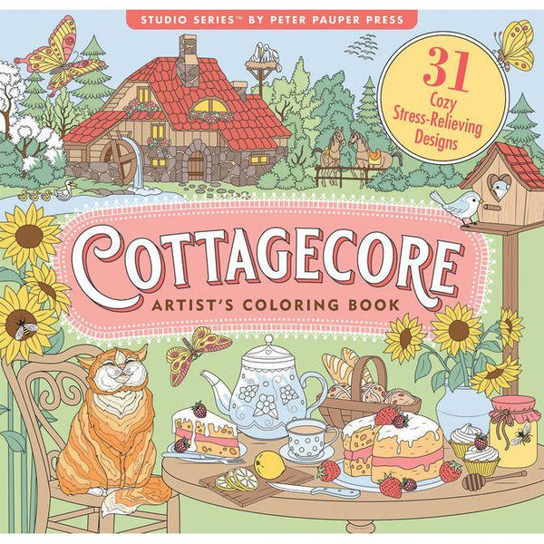 Cottagecore Adult Coloring Book (31 Stress-Relieving Designs)
