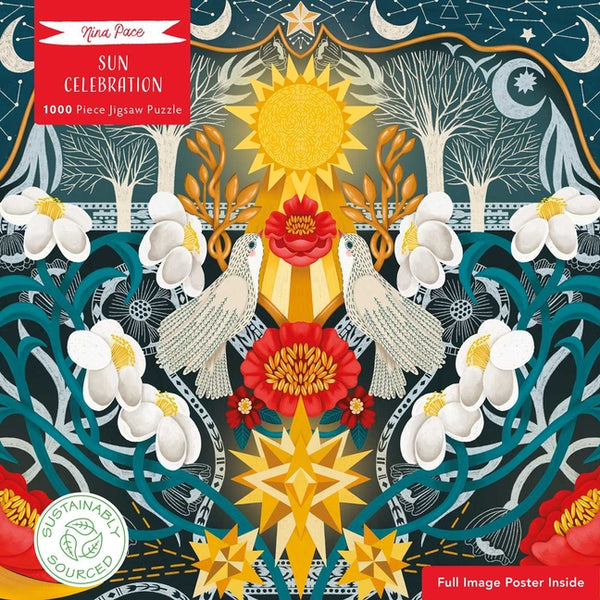 Adult Sustainable Jigsaw Puzzle Nina Pace: Sun Celebration: 1000-Pieces. Ethical, Sustainable, Earth-Friendly - Ingram