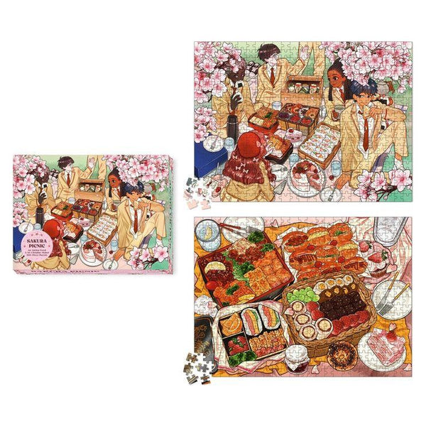 Sakura (Cherry Blossom) Picnic: An Anime Food 2-In-1 Double-Sided 500-Piece Puzzle