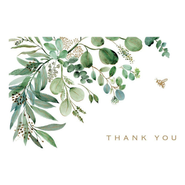 Eucalyptus Thank You Note Cards (14 Cards, 15 Self-Sealing Envelopes)