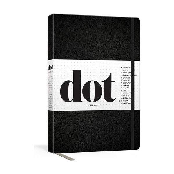Dot Journal (Black): A Dotted, Blank Journal for List-Making, Journaling, Goal-Setting: 256 Pages with Elastic Closure and Ribbon Marker