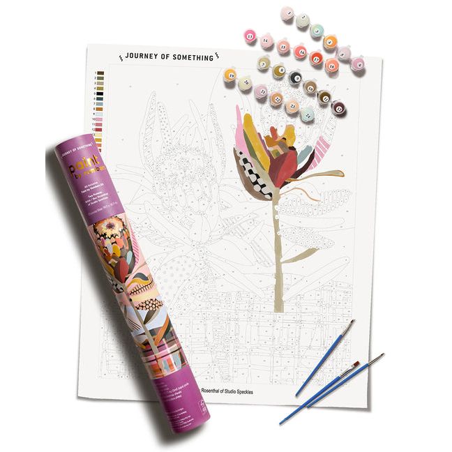 Two Proteas Paint by Numbers Kit & Canvas - DIY Adult Craft Kit - Artist Designed - Ingram