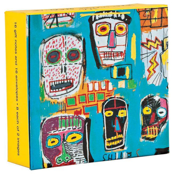 Teneues - Mini FlipTop Notecard Box: Jean-Michel Basquiat Mini Notecards, 16 Full Color Notecards, 16 Classic White Envelopes, 8 Each of 2 Images, Min