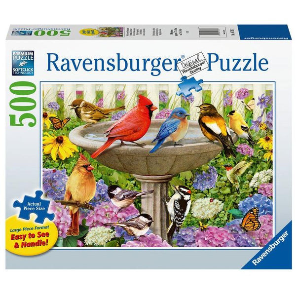 At the Birdbath 500 PC Large Format Puzzle