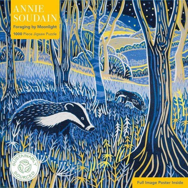 Adult Sustainable Jigsaw Puzzle Annie Soudain: Foraging by Moonlight: 1000-Pieces. Ethical, Sustainable, Earth-Friendly - Ingram