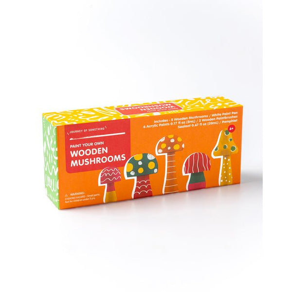Paint Your Own Wooden Mushrooms Kit - DIY Craft Set - Fun Activity for Kids & Adults - Ingram