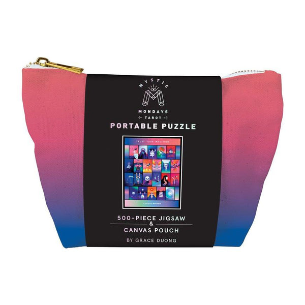 Mystic Mondays Portable Puzzle: 500-Piece Jigsaw & Canvas Pouch