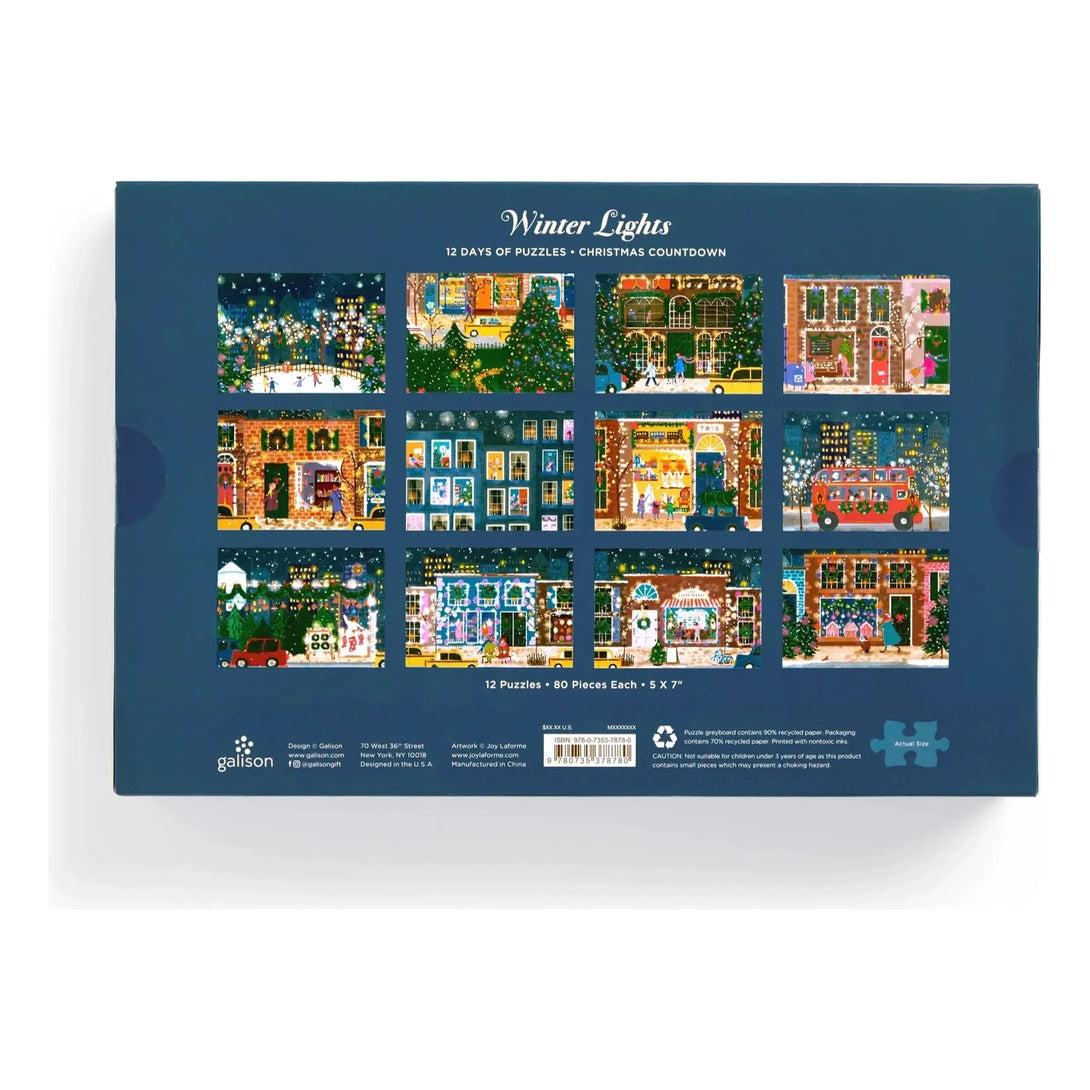 Joy Laforme Winter Lights 12 Days of Puzzles Holiday Countdown - The Missing Piece Company