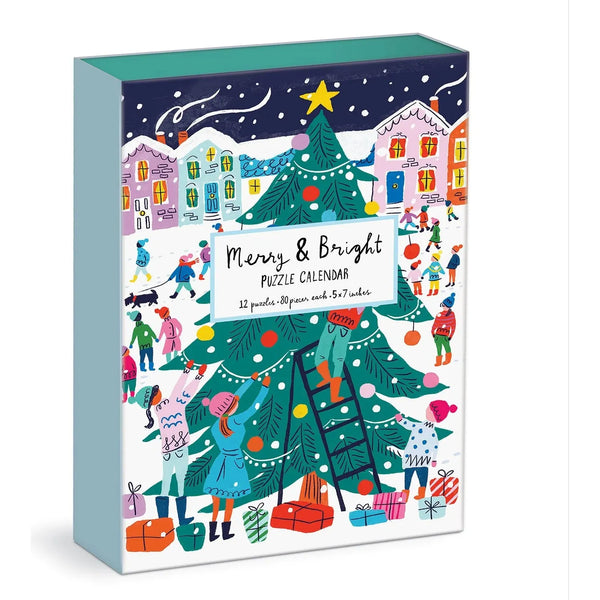 Louise Cunningham Merry and Bright 12 Days of Christmas Advent Puzzle - The Missing Piece Company