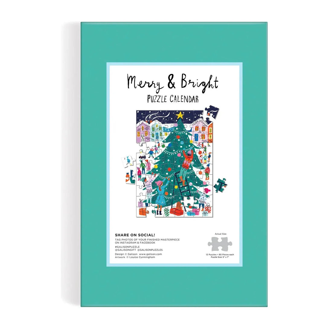 Louise Cunningham Merry and Bright 12 Days of Christmas Advent Puzzle - The Missing Piece Company
