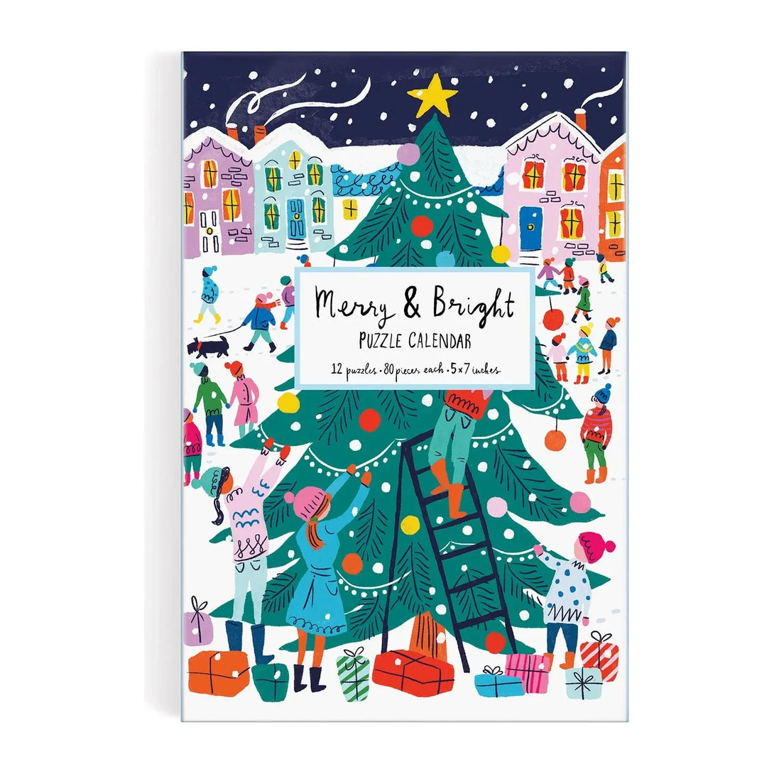 Louise Cunningham Merry and Bright 12 Days of Christmas Advent Puzzle - The Missing Piece Company