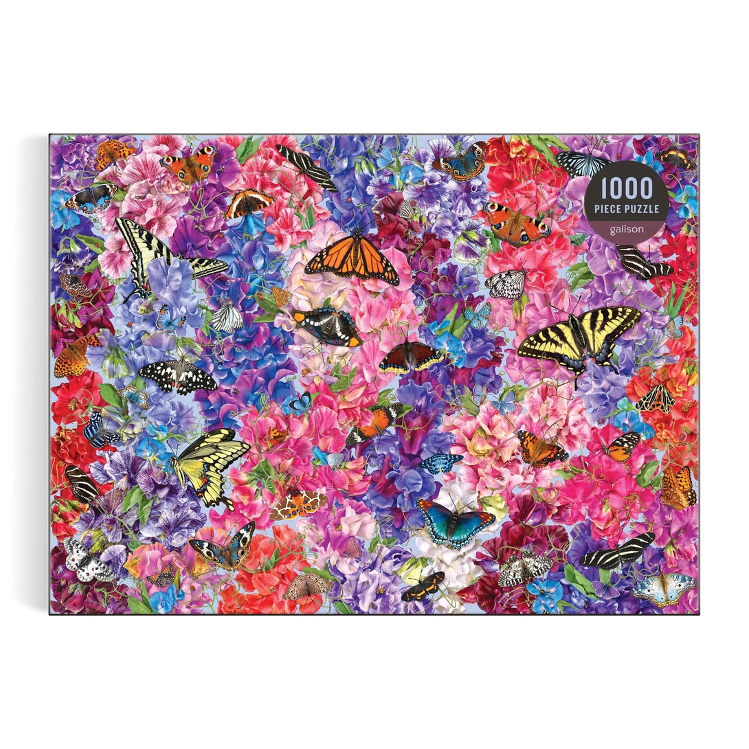 Troy Litten Butterflies in the Sweet Peas 1000 Piece Puzzle - The Missing Piece Company