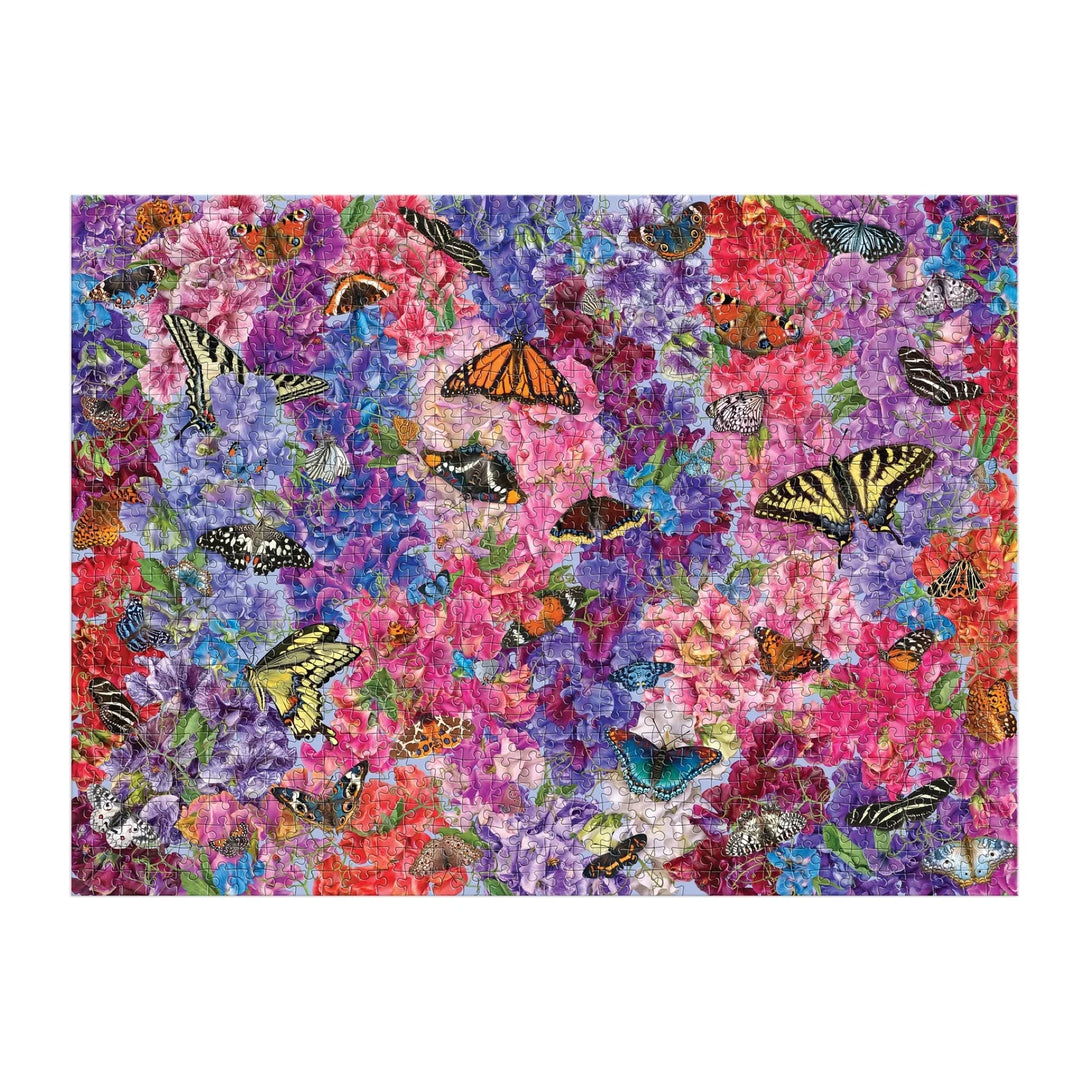Troy Litten Butterflies in the Sweet Peas 1000 Piece Puzzle - The Missing Piece Company