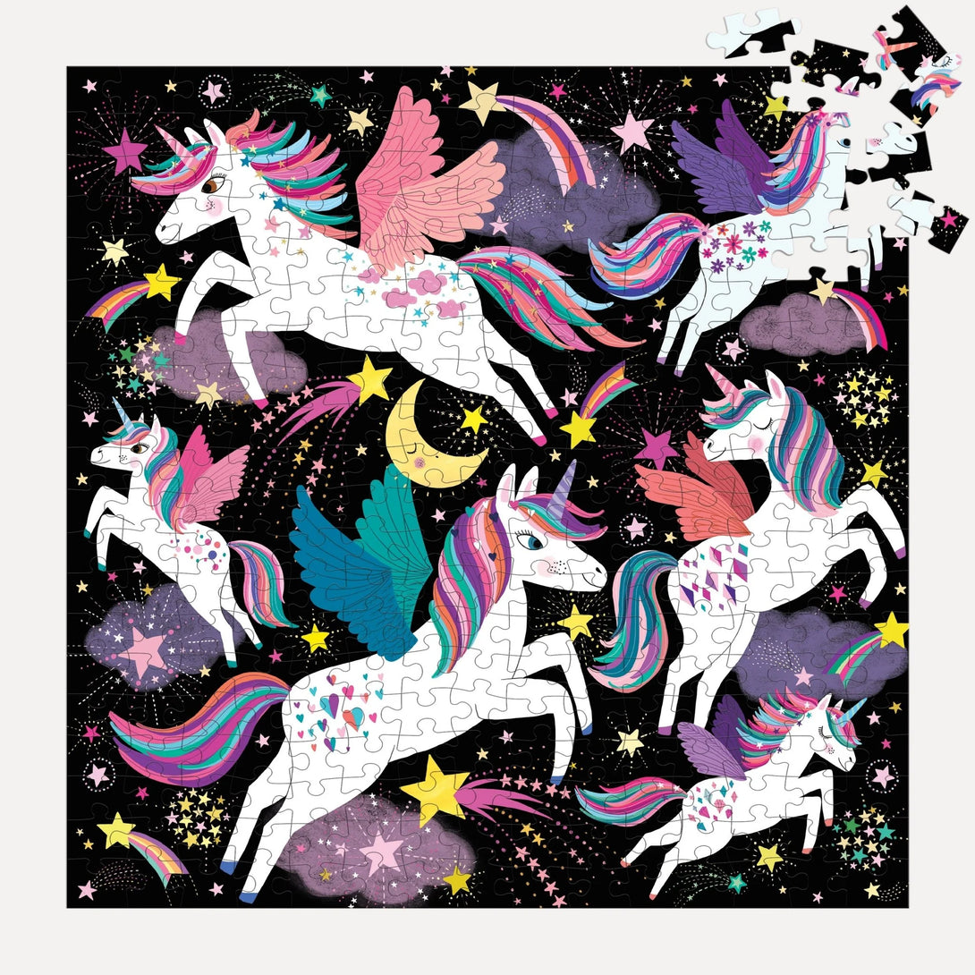 Unicorns Illuminated 300 Piece Glow in the Dark Family Puzzle - The Missing Piece Company