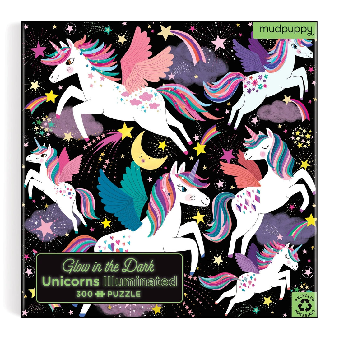 Unicorns Illuminated 300 Piece Glow in the Dark Family Puzzle - The Missing Piece Company