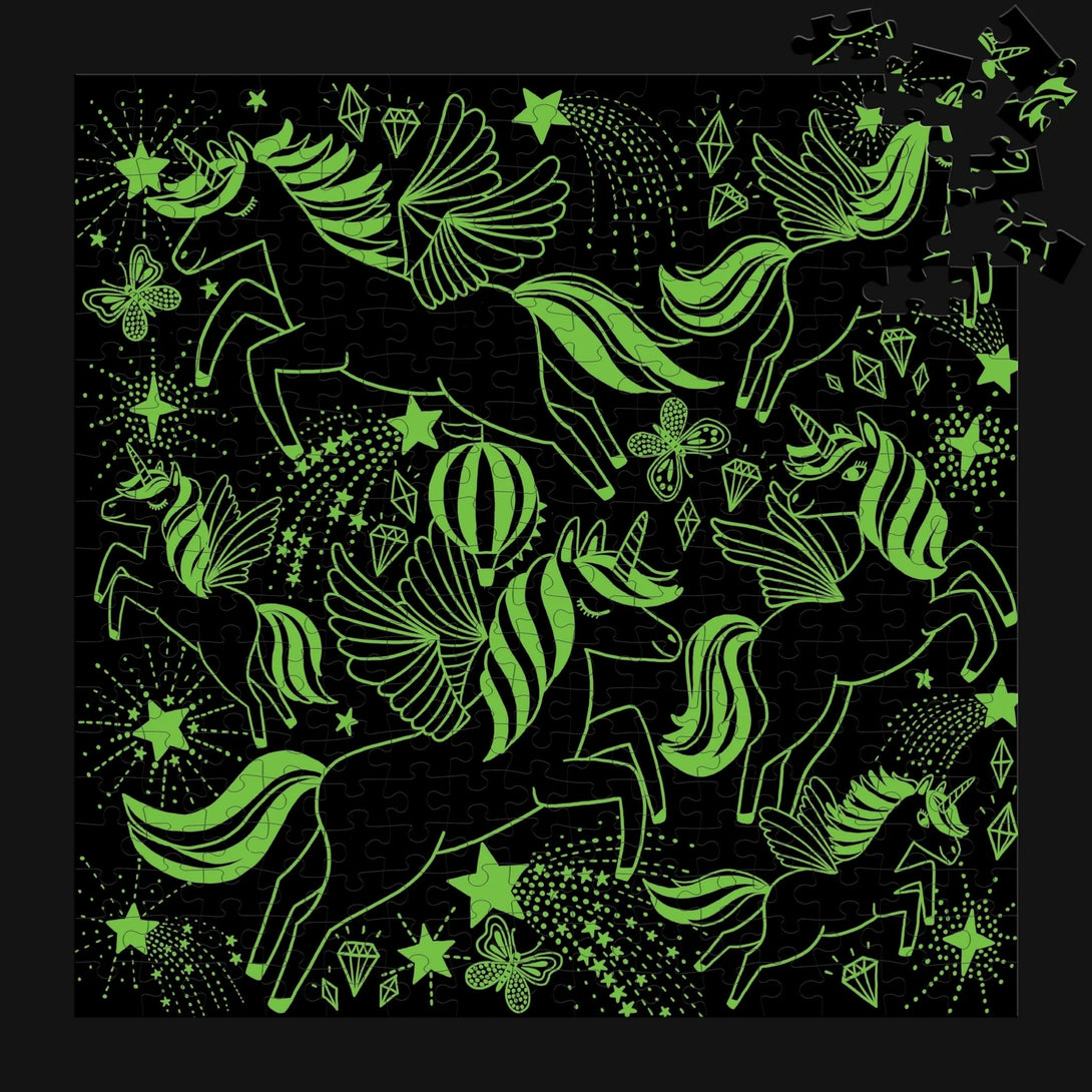 Unicorns Illuminated 300 Piece Glow in the Dark Family Puzzle - The Missing Piece Company