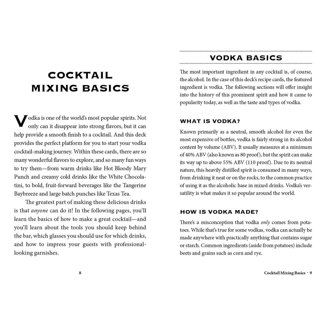 Vodka Cocktail Cards A-Z: The Ultimate Drink Recipe Dictionary Deck - The Missing Piece Company