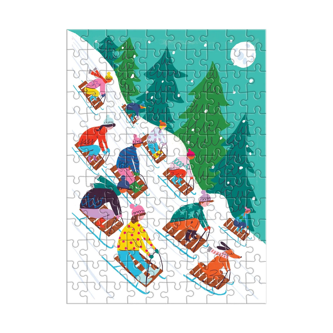 Winter Sledding 130 Piece Puzzle Ornament - The Missing Piece Company