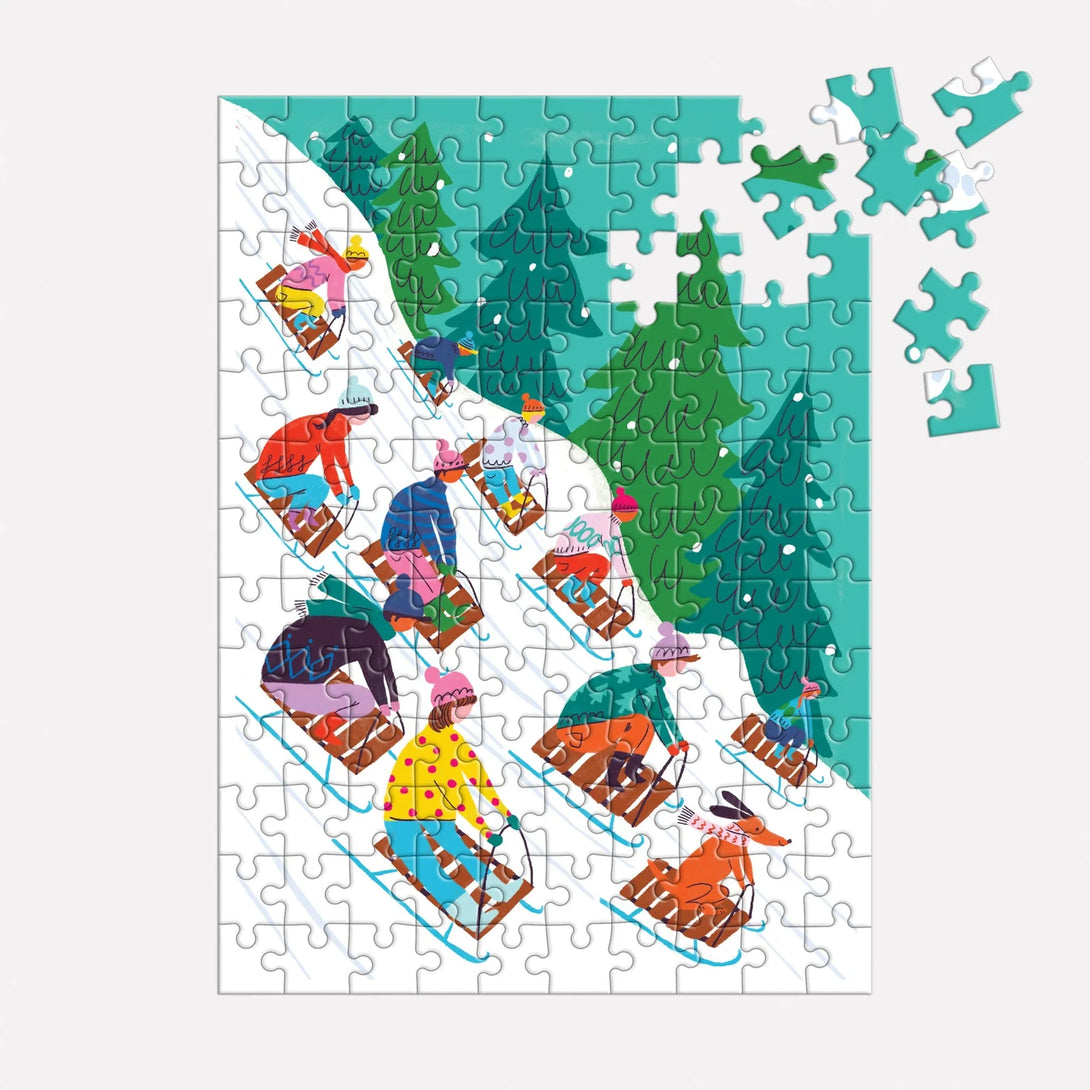 Winter Sledding 130 Piece Puzzle Ornament - The Missing Piece Company