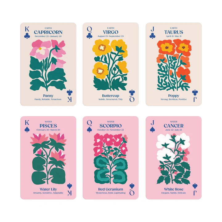 Zodiac Flowers Playing Card Set - The Missing Piece Company
